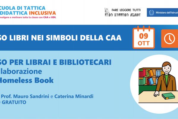 Una formazione online gratuita sulla CAA per librari e bibliotecari a cura di Homeless Book